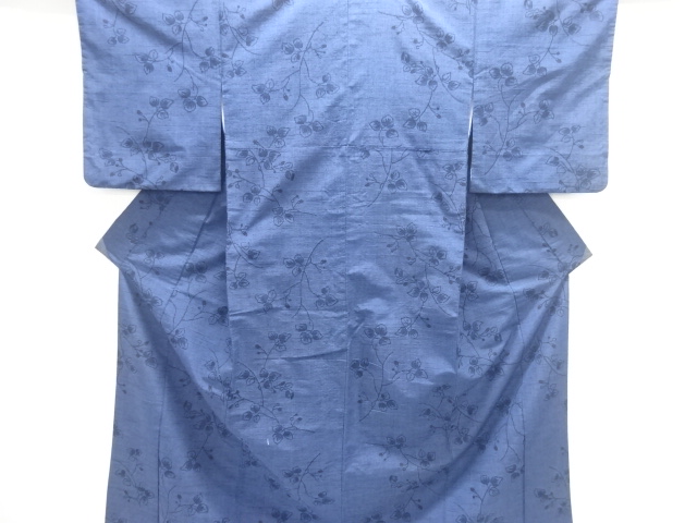 JAPANESE KIMONO / GRASS SEED PATTERN WOVEN- TSUMUGI KIMONO